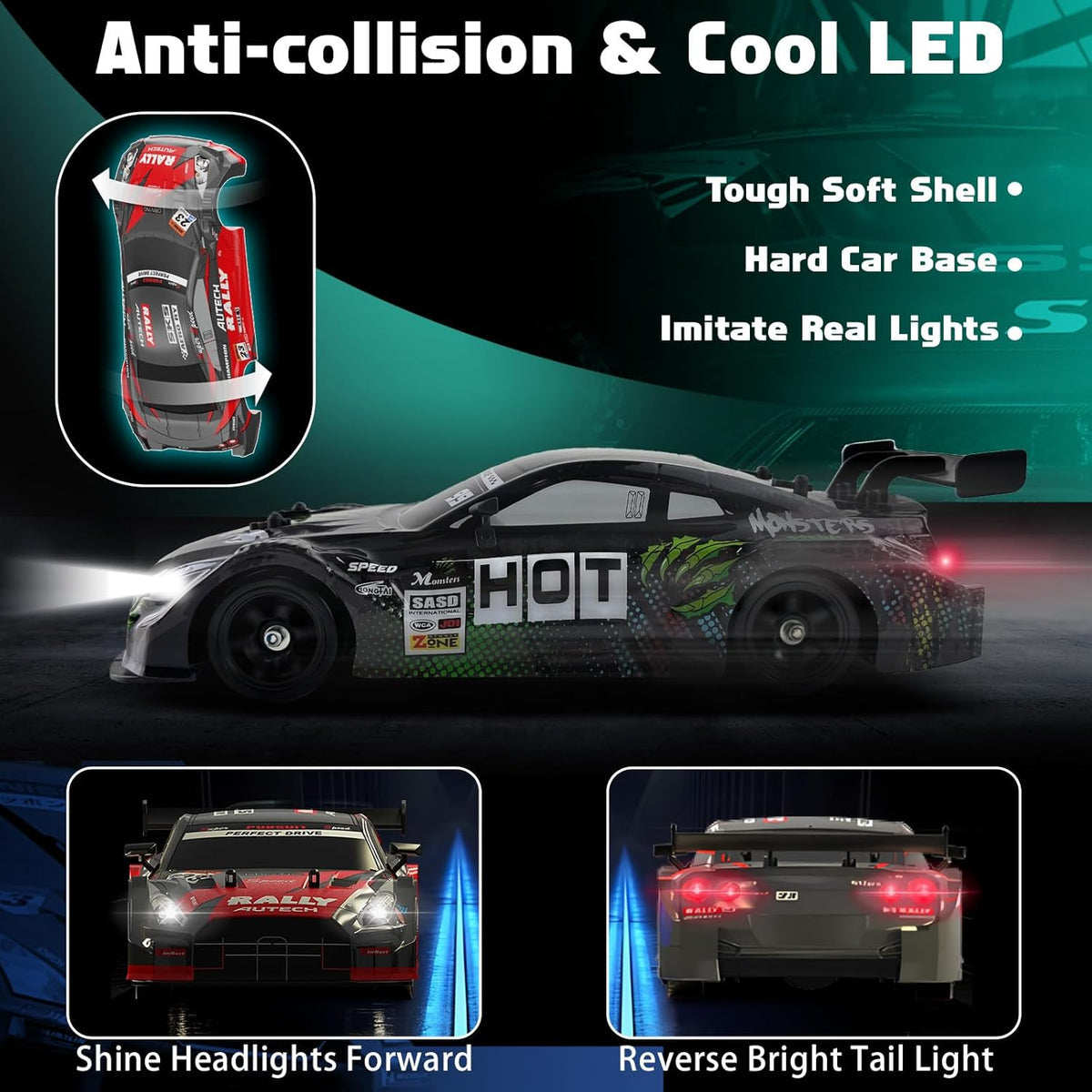 Rally RC Drift Car 2.4GHz, 1/16 Remote Control Car
4WD RC Cars Fast Drifting
Car