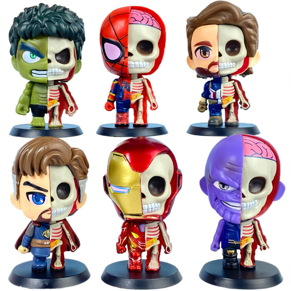 Avengers skeleton [8 cm /Set of 6], Half Anatomy Figure, Chibi PVC Anime
Toys