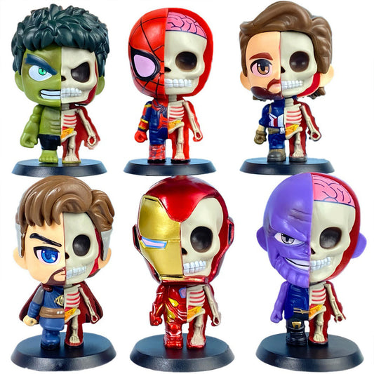 Avengers skeleton [8 cm /Set of 6], Half Anatomy Figure, Chibi PVC Anime
Toys