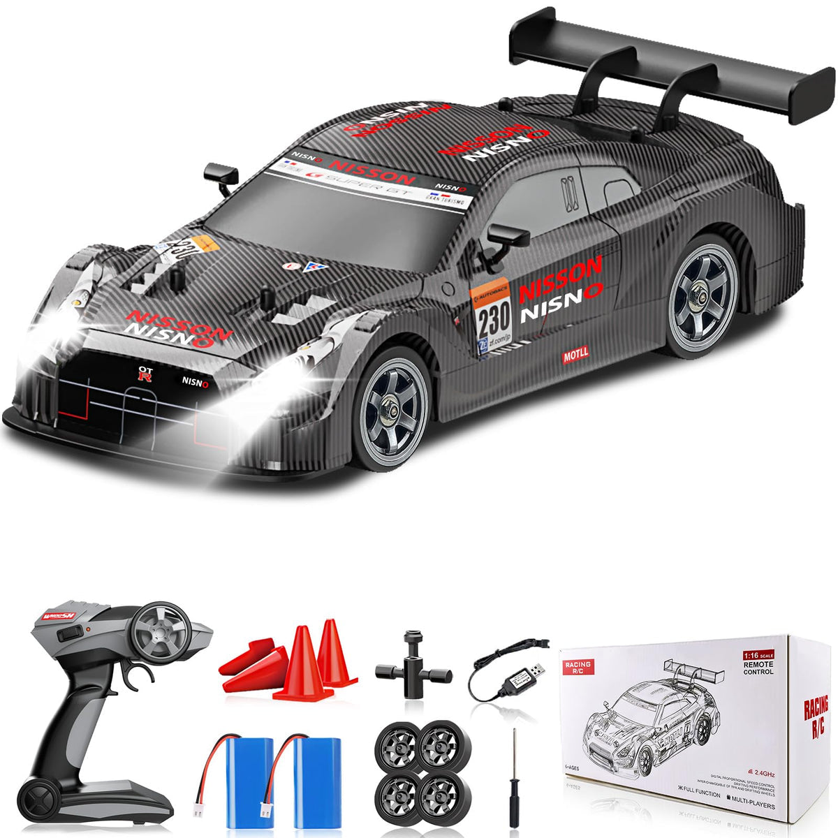 Rally RC Drift Car 2.4GHz, 1/16 Remote Control Car
4WD RC Cars Fast Drifting
Car