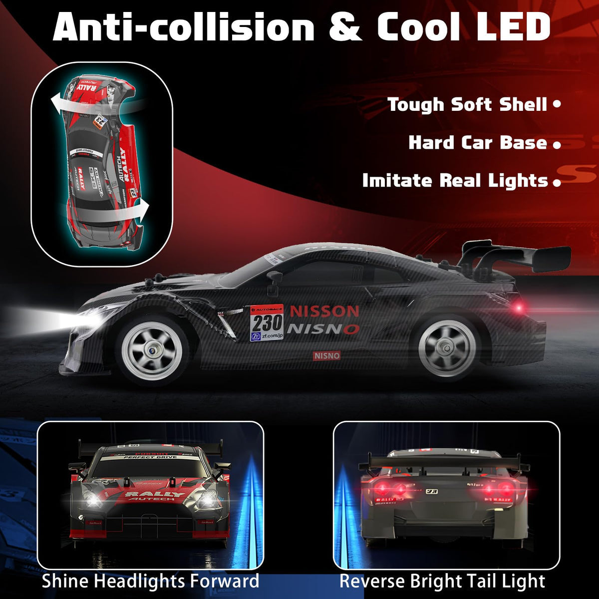 Rally RC Drift Car 2.4GHz, 1/16 Remote Control Car
4WD RC Cars Fast Drifting
Car