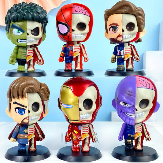 Avengers skeleton [8 cm /Set of 6], Half Anatomy Figure, Chibi PVC Anime
Toys